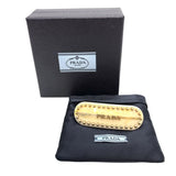 プラダ PRADA バレッタ ヘアアクセサリー ベージュ×GD金具 レジン/メタル バレッタ