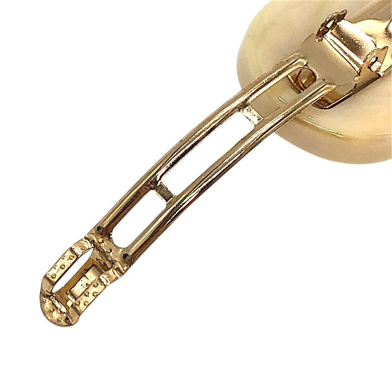 プラダ PRADA バレッタ ヘアアクセサリー ベージュ×GD金具 レジン/メタル バレッタ