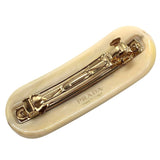 プラダ PRADA バレッタ ヘアアクセサリー ベージュ×GD金具 レジン/メタル バレッタ