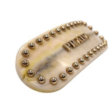 プラダ PRADA バレッタ ヘアアクセサリー ベージュ×GD金具 レジン/メタル バレッタ
