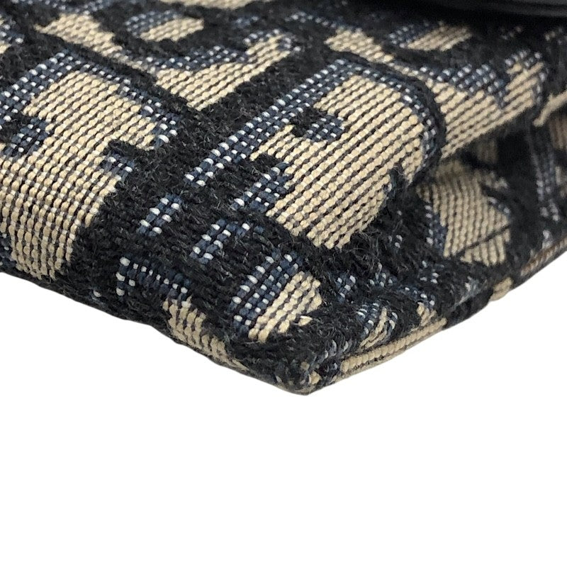 クリスチャン・ディオール Christian Dior サドルチェーンカードホルダー ネイビー×GD金具 オブリークジャガード レディース ショルダーバッグ