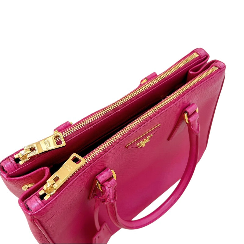 プラダ PRADA ガレリアミディアム パープル・ゴールド金具 サフィアーノレザー レディース ハンドバッグ