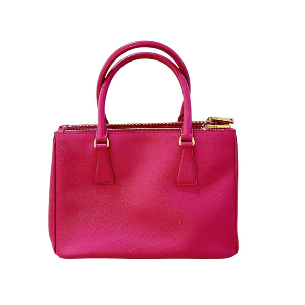 プラダ PRADA ガレリアミディアム パープル・ゴールド金具 サフィアーノレザー レディース ハンドバッグ