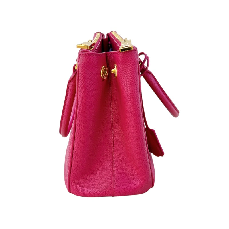 プラダ PRADA ガレリアミディアム パープル・ゴールド金具 サフィアーノレザー レディース ハンドバッグ