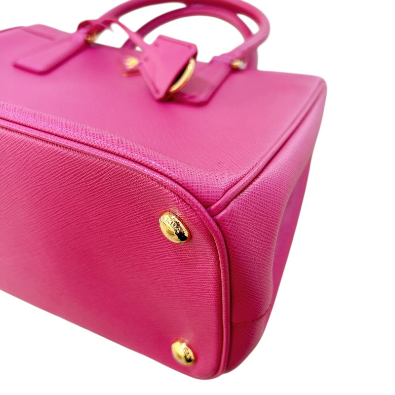 プラダ PRADA ガレリアミディアム パープル・ゴールド金具 サフィアーノレザー レディース ハンドバッグ