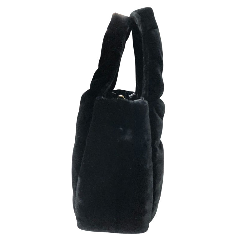 プラダ PRADA パデッドベルベット ミニハンドバッグ 1BA410 ブラック ゴールド金具 ベロア レディース ハンドバッグ