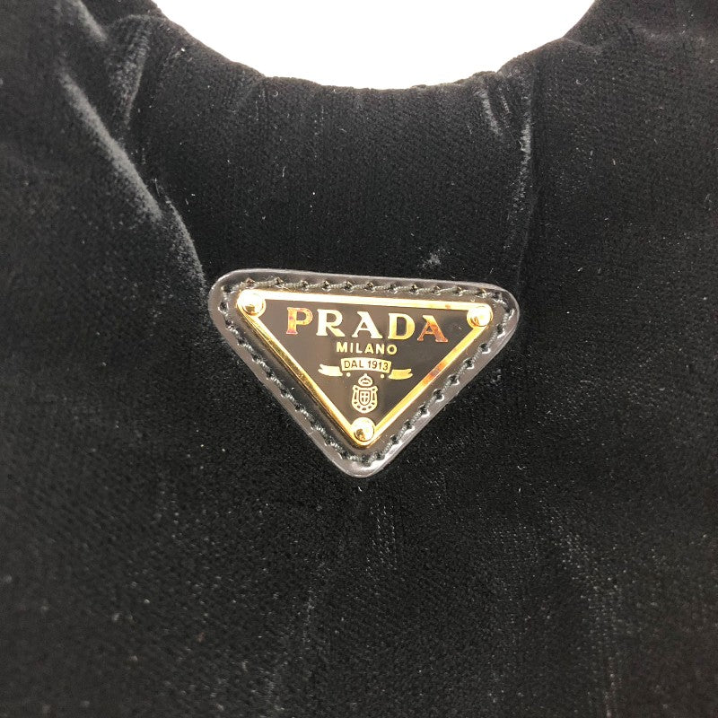 プラダ PRADA パデッドベルベット ミニハンドバッグ 1BA410 ブラック ゴールド金具 ベロア レディース ハンドバッグ