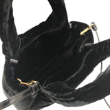 プラダ PRADA パデッドベルベット ミニハンドバッグ 1BA410 ブラック ゴールド金具 ベロア レディース ハンドバッグ