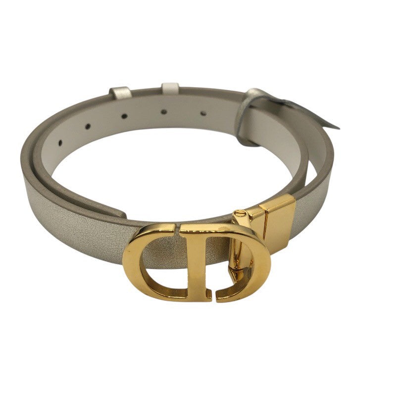 クリスチャン・ディオール Christian Dior 30モンテーニュリバーシブルベルト シャンパンゴールド/ホワイト レザー レディース ベルト