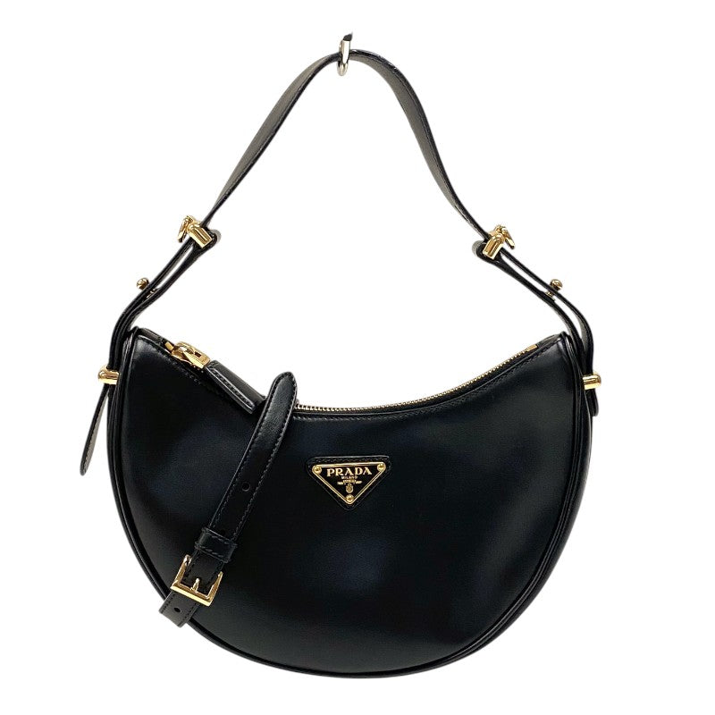 プラダ PRADA アーケ スモール 1BC194 ブラック ゴールド金具 カーフ レディース ショルダーバッグ