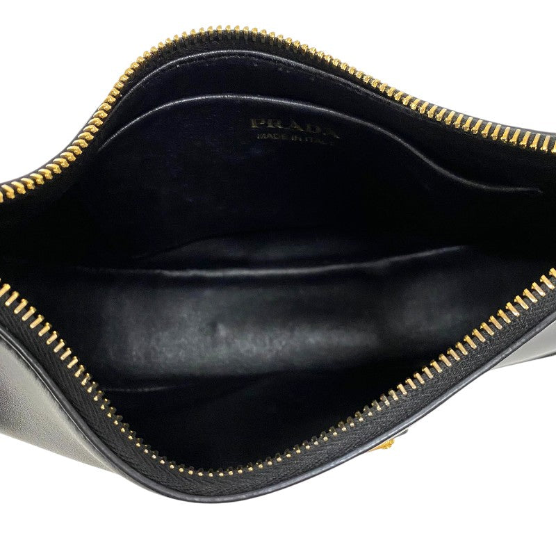 プラダ PRADA アーケ スモール 1BC194 ブラック ゴールド金具 カーフ レディース ショルダーバッグ