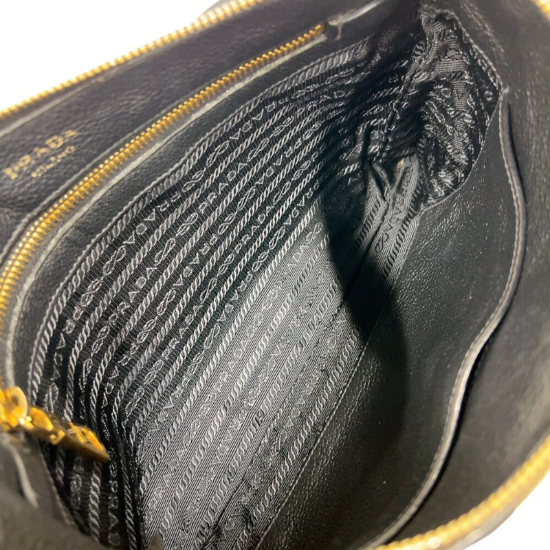 プラダ PRADA ヴィットロダイノ　ショルダーバッグ ブラック　ゴールド金具 レザー レディース ショルダーバッグ