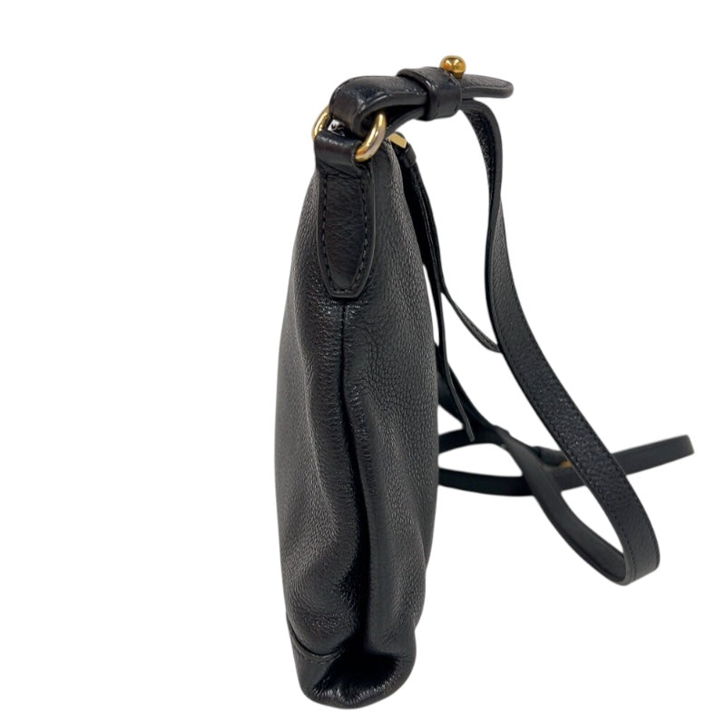 プラダ PRADA ヴィットロダイノ　ショルダーバッグ ブラック　ゴールド金具 レザー レディース ショルダーバッグ