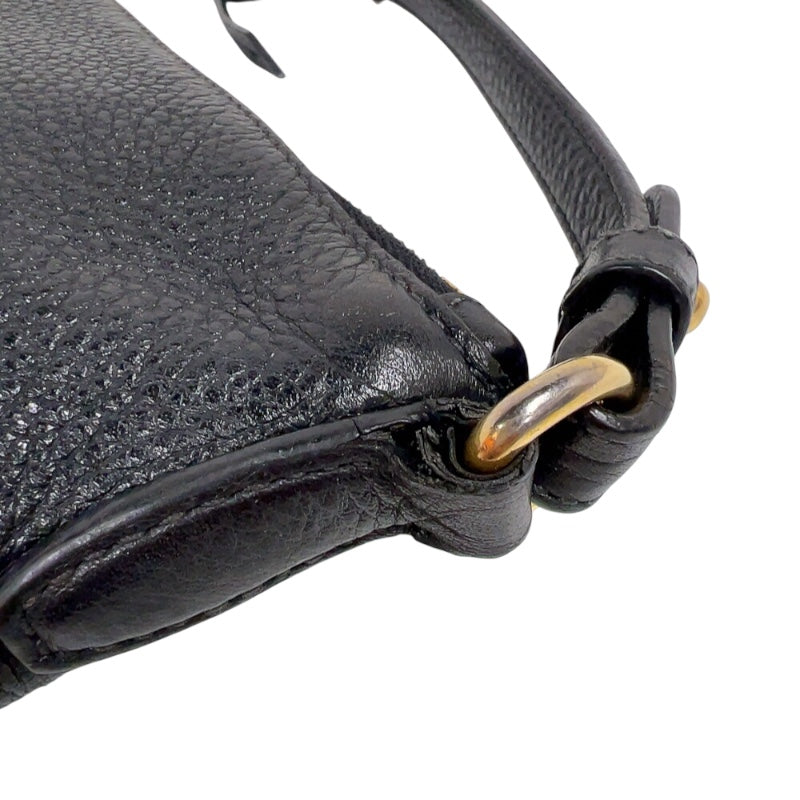 プラダ PRADA ヴィットロダイノ　ショルダーバッグ ブラック　ゴールド金具 レザー レディース ショルダーバッグ