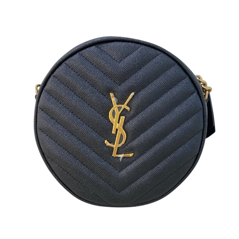 サンローラン SAINT LAURENT ヴィニル ショルダーバッグ 610436 ブラック ゴールド金具 グレインカーフ レディース ショルダーバッグ