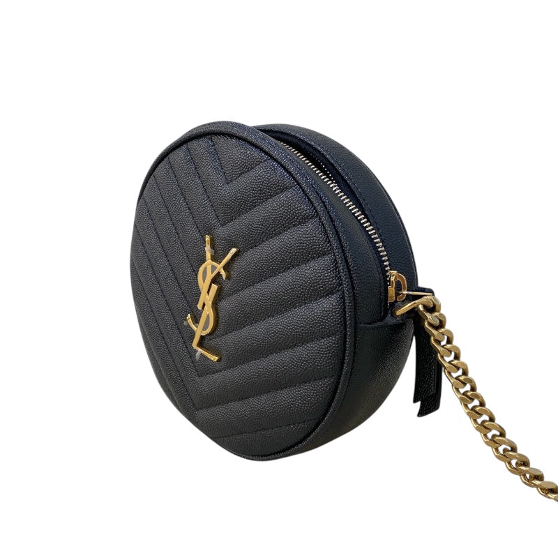 サンローラン SAINT LAURENT ヴィニル ショルダーバッグ 610436 ブラック ゴールド金具 グレインカーフ レディース ショルダーバッグ