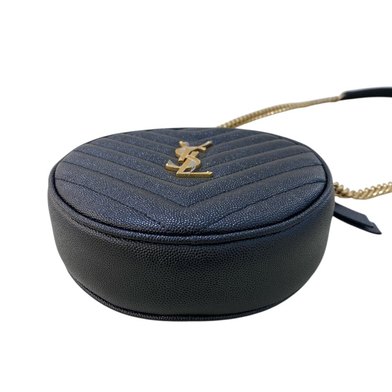 サンローラン SAINT LAURENT ヴィニル ショルダーバッグ 610436 ブラック ゴールド金具 グレインカーフ レディース ショルダーバッグ