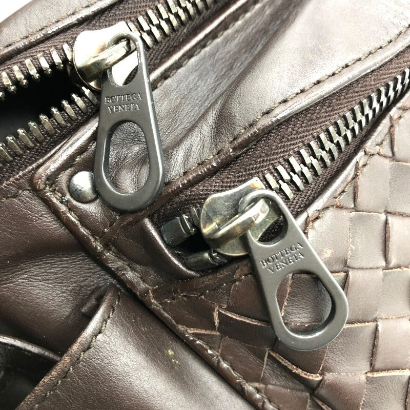 ボッテガ・ヴェネタ BOTTEGA VENETA イントレチャート ベルトバッグ ウエストポーチ ボディバッグ 121604 ダークブラウン レザー メンズ ショルダーバッグ