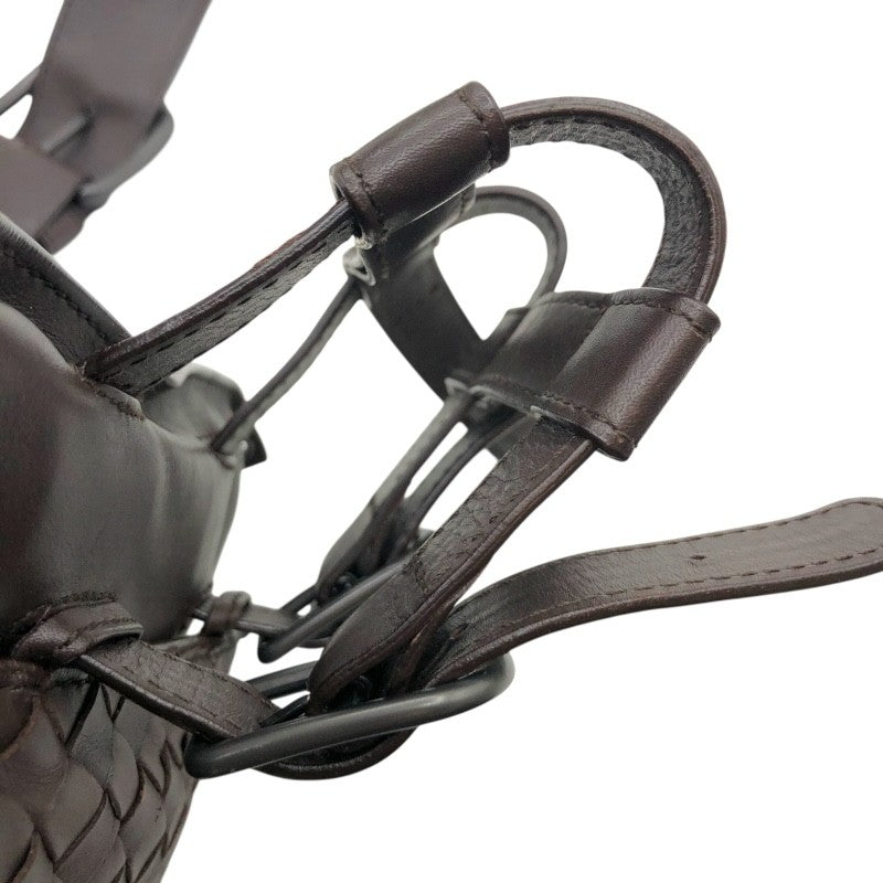 ボッテガ・ヴェネタ BOTTEGA VENETA イントレチャート ベルトバッグ ウエストポーチ ボディバッグ 121604 ダークブラウン レザー メンズ ショルダーバッグ