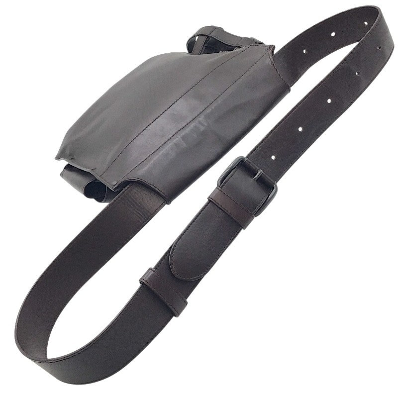 ボッテガ・ヴェネタ BOTTEGA VENETA イントレチャート ベルトバッグ ウエストポーチ ボディバッグ 121604 ダークブラウン レザー メンズ ショルダーバッグ