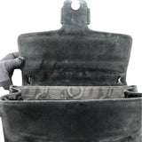 サルヴァトーレ・フェラガモ Salvatore Ferragamo ヴァラ セミショルダー バッグ 217643 ブラック×SV金具 スウェード レディース ショルダーバッグ