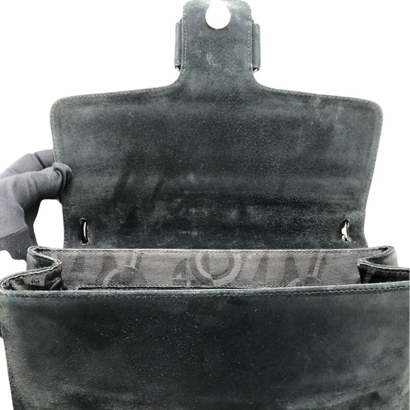 サルヴァトーレ・フェラガモ Salvatore Ferragamo ヴァラ セミショルダー バッグ 217643 ブラック×SV金具 スウェード レディース ショルダーバッグ