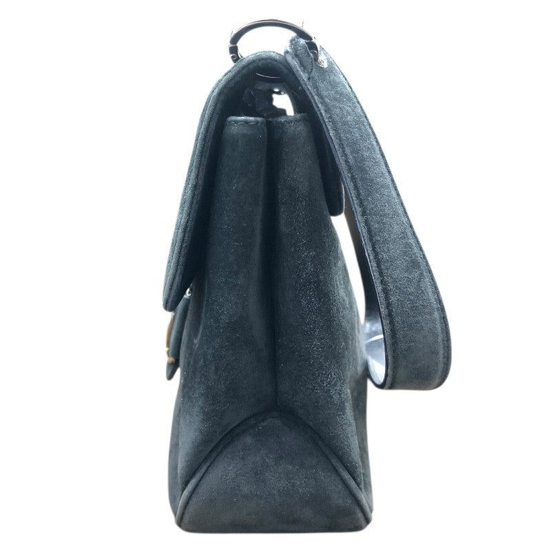 サルヴァトーレ・フェラガモ Salvatore Ferragamo ヴァラ セミショルダー バッグ 217643 ブラック×SV金具 スウェード レディース ショルダーバッグ