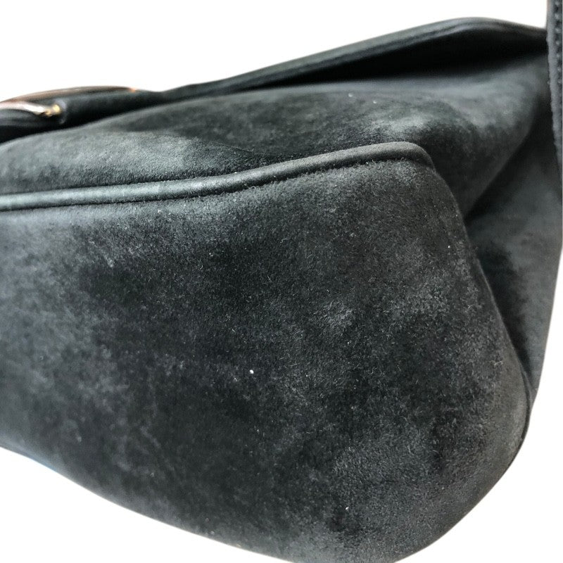 サルヴァトーレ・フェラガモ Salvatore Ferragamo ヴァラ セミショルダー バッグ 217643 ブラック×SV金具 スウェード レディース ショルダーバッグ