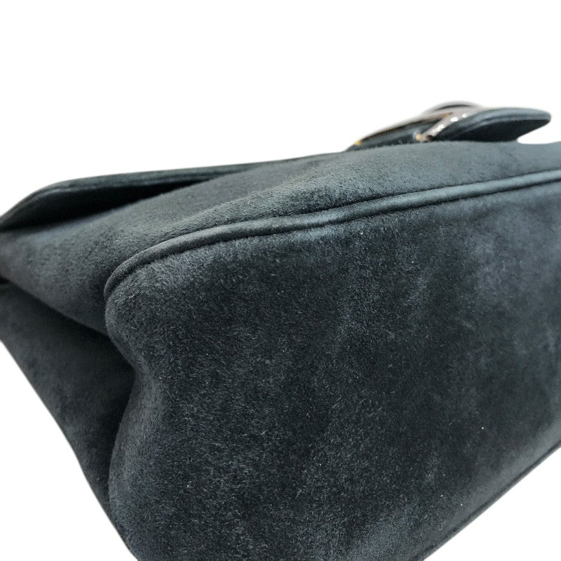 サルヴァトーレ・フェラガモ Salvatore Ferragamo ヴァラ セミショルダー バッグ 217643 ブラック×SV金具 スウェード レディース ショルダーバッグ