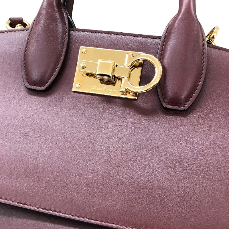 サルヴァトーレ・フェラガモ Salvatore Ferragamo スタジオ スモールバッグ 21H159 ボルドー ゴールド金具 カーフ レディース ハンドバッグ