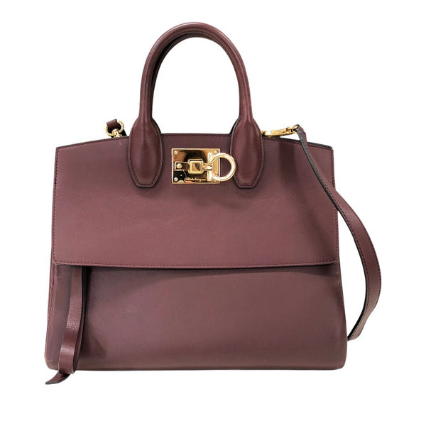 サルヴァトーレ・フェラガモ Salvatore Ferragamo スタジオ スモールバッグ 21H159 ボルドー ゴールド金具 カーフ レディース ハンドバッグ