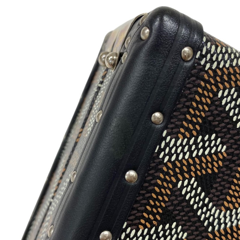 ゴヤール GOYARD ミノディエールトランクバッグ ブラック シルバー金具 ゴヤールディンキャンバス ユニセックス ショルダーバッグ