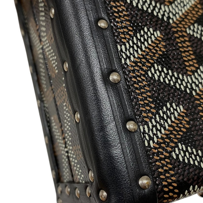ゴヤール GOYARD ミノディエールトランクバッグ ブラック シルバー金具 ゴヤールディンキャンバス ユニセックス ショルダーバッグ