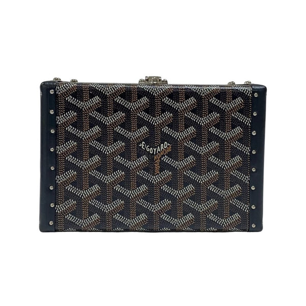 ゴヤール GOYARD ミノディエールトランクバッグ ブラック シルバー金具 ゴヤールディンキャンバス ユニセックス ショルダーバッグ