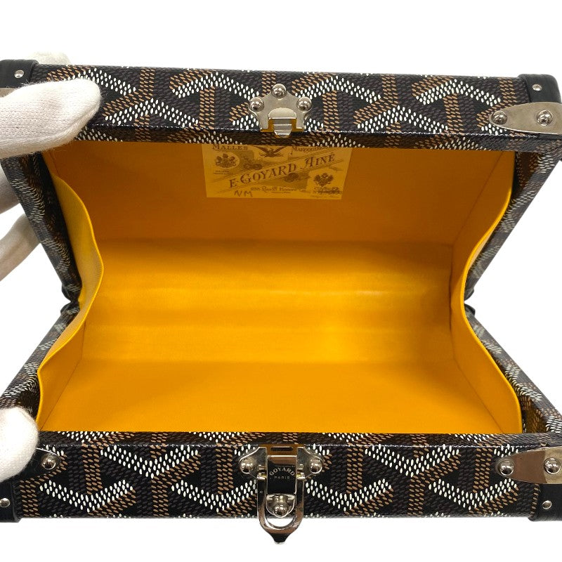 ゴヤール GOYARD ミノディエールトランクバッグ ブラック シルバー金具 ゴヤールディンキャンバス ユニセックス ショルダーバッグ