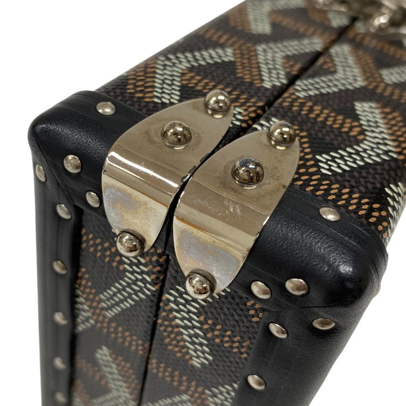 ゴヤール GOYARD ミノディエールトランクバッグ ブラック シルバー金具 ゴヤールディンキャンバス ユニセックス ショルダーバッグ