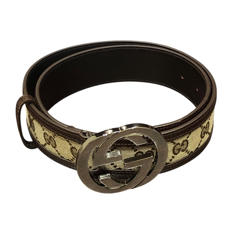グッチ GUCCI インタ0ロッキングベルト 85cm 114876 GGスプリーム GGスプリームキャンバス メンズ ベルト