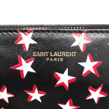 サンローラン SAINT LAURENT ロングジップウォレット ブラック・スタープリント レザー ユニセックス 長財布
