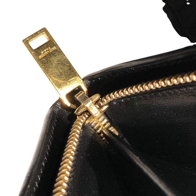 サンローラン SAINT LAURENT ロングジップウォレット ブラック・スタープリント レザー ユニセックス 長財布