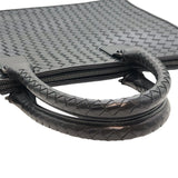 ボッテガ・ヴェネタ BOTTEGA VENETA イントレチャート ブリーフケース ブラック レザー/メタル メンズ ブリーフケース