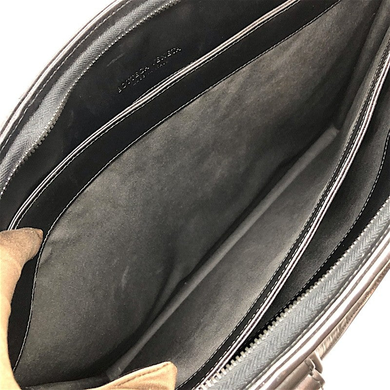 ボッテガ・ヴェネタ BOTTEGA VENETA イントレチャート ブリーフケース ブラック レザー/メタル メンズ ブリーフケース
