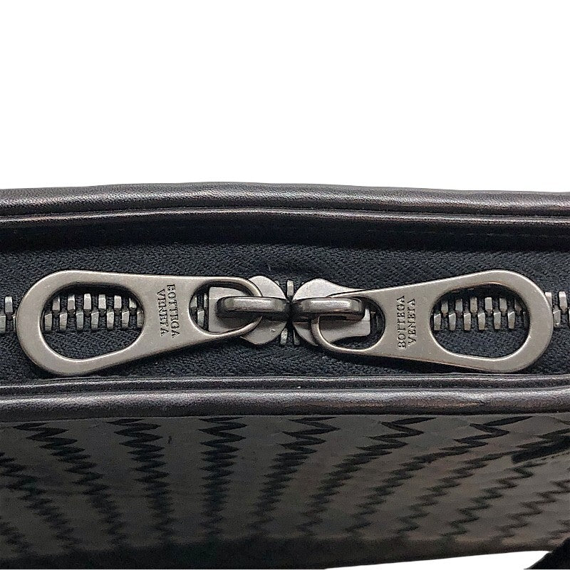 ボッテガ・ヴェネタ BOTTEGA VENETA イントレチャート ブリーフケース ブラック レザー/メタル メンズ ブリーフケース