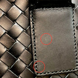 ボッテガ・ヴェネタ BOTTEGA VENETA イントレチャート ブリーフケース ブラック レザー/メタル メンズ ブリーフケース