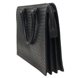 ボッテガ・ヴェネタ BOTTEGA VENETA イントレチャート ブリーフケース ブラック レザー/メタル メンズ ブリーフケース