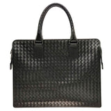 ボッテガ・ヴェネタ BOTTEGA VENETA イントレチャート ブリーフケース ブラック レザー/メタル メンズ ブリーフケース
