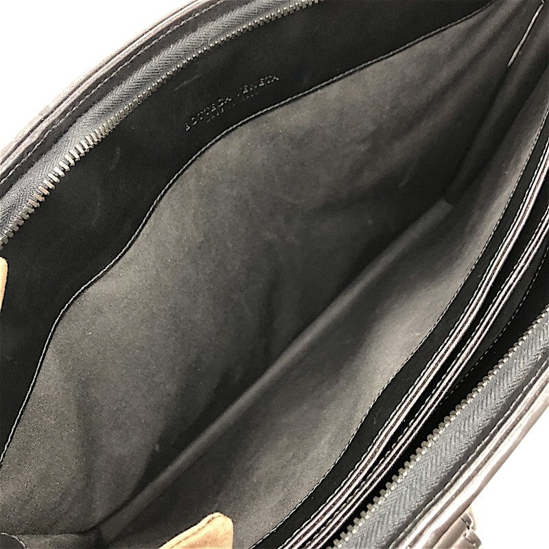 ボッテガ・ヴェネタ BOTTEGA VENETA イントレチャート ブリーフケース ブラック レザー/メタル メンズ ブリーフケース