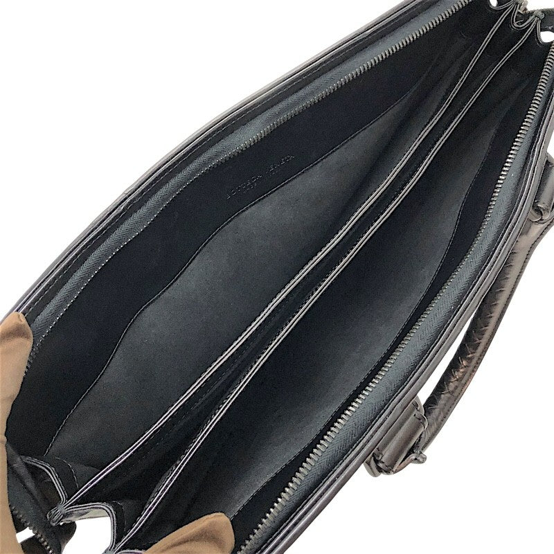 ボッテガ・ヴェネタ BOTTEGA VENETA イントレチャート ブリーフケース ブラック レザー/メタル メンズ ブリーフケース