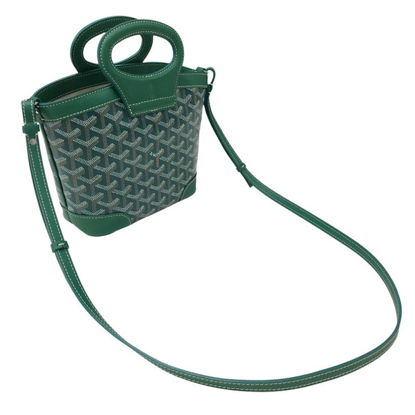 ゴヤール GOYARD ベルーガミニバッグ グリーン シルバー金具 ゴヤールディンキャンバス レディース ハンドバッグ