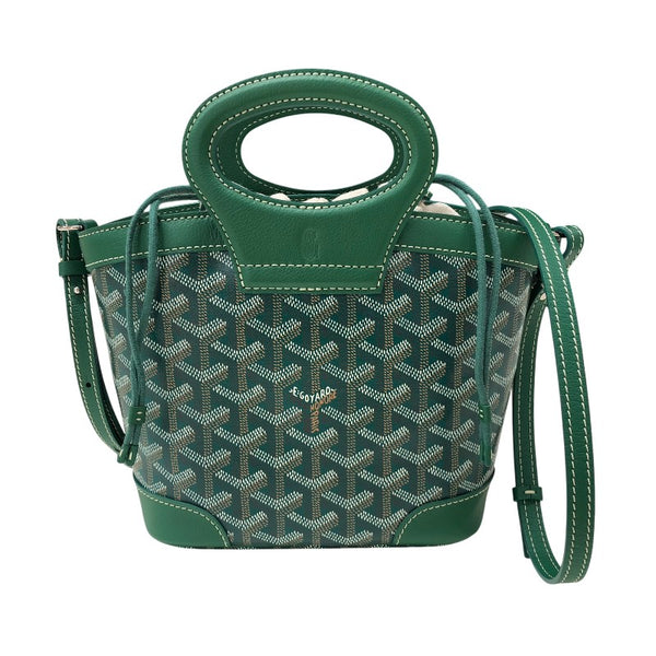 ゴヤール GOYARD ベルーガミニバッグ グリーン シルバー金具 ゴヤールディンキャンバス レディース ハンドバッグ