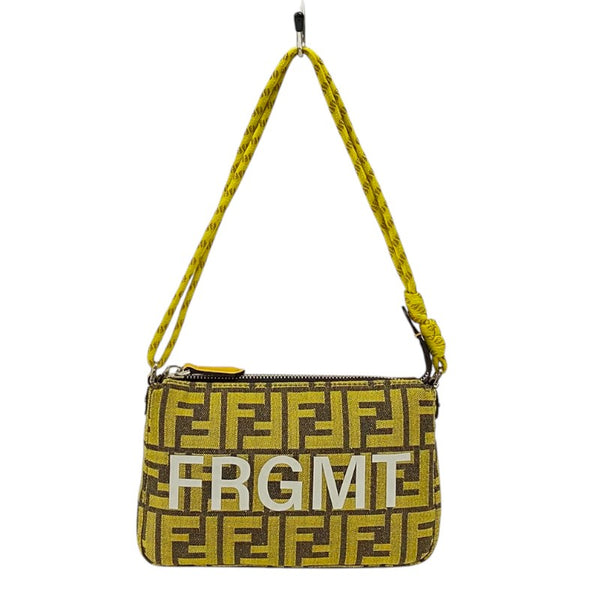 フェンディ FENDI バゲット スリムクラッチ FRGMT 8BS073 イエロー ジャガード レディース ショルダーバッグ